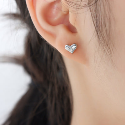 18K gold classic fashion heart inlaid zircon design bracelet necklace earrings set - Syble's