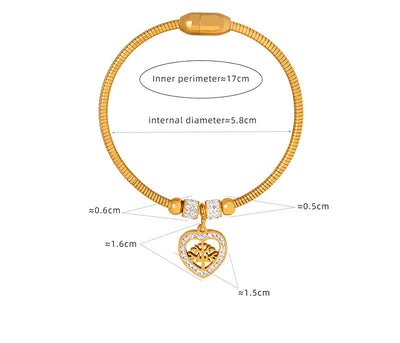 18K gold noble and dazzling flower/star/cross/round/square design light luxury style bracelet - Syble's
