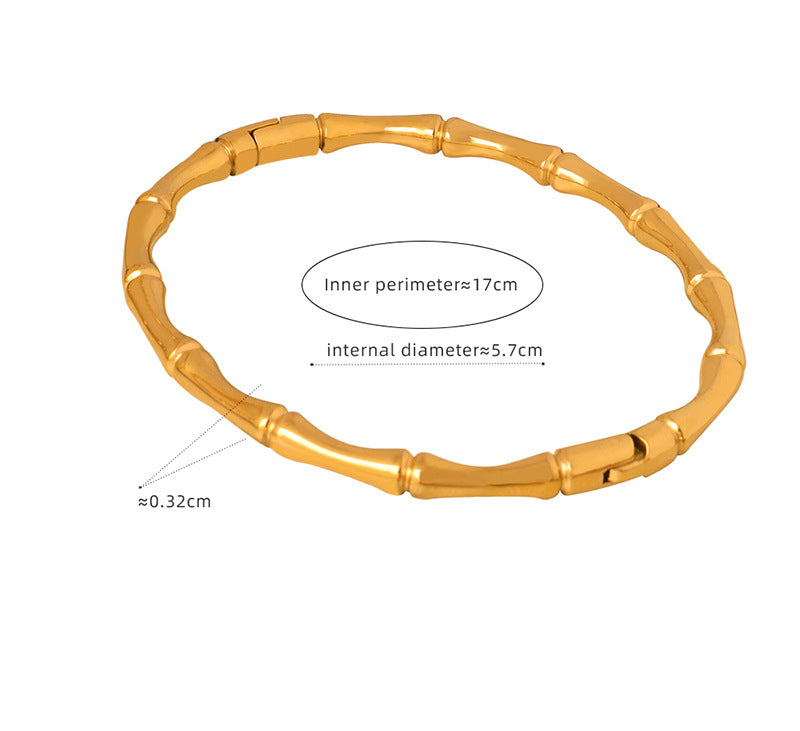 18K gold trendy fashionable round bead/star/bamboo shape/irregular design bracelet - Syble's