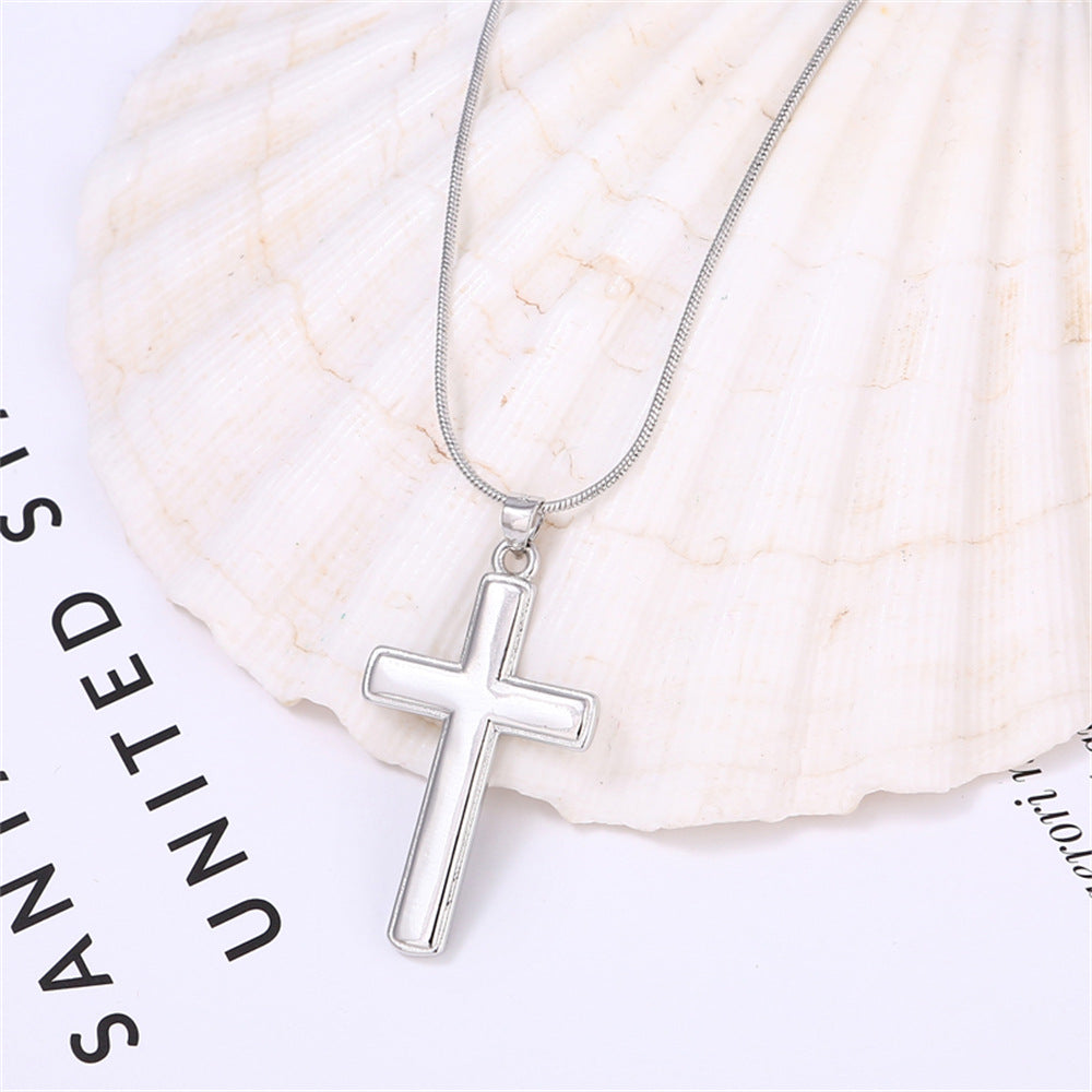 Simple Frosty Cross Diamond Gift Box Pendant Necklace for My Beloved Man - Syble's