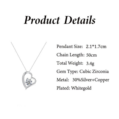 Exquisite light luxury hollow heart inlaid zircon gift box pendant necklace for mother - Syble's