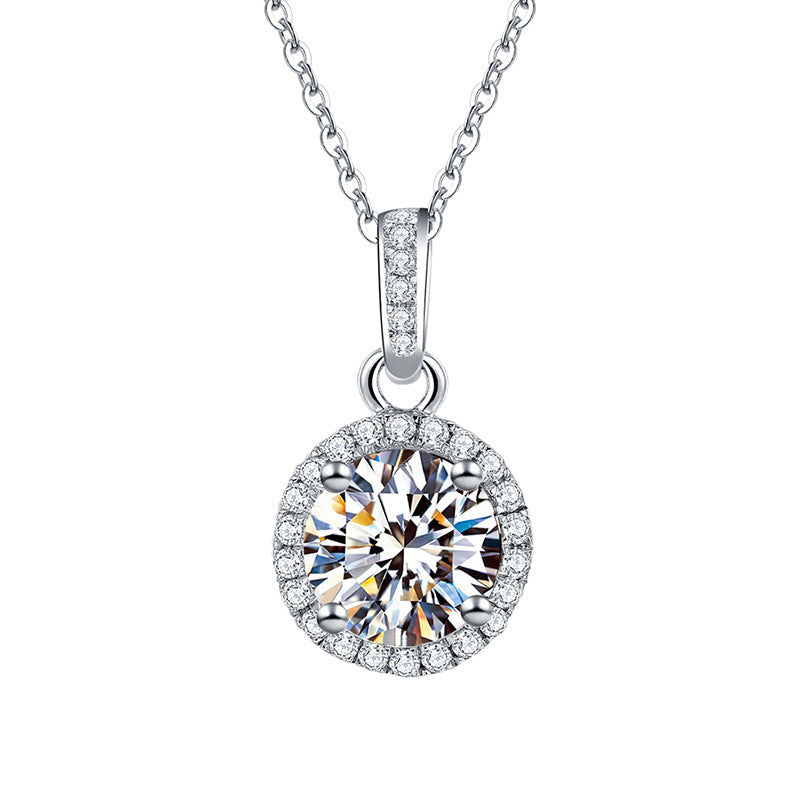 Exquisite light luxury diamond-encrusted full moon design gift box pendant necklace for a great mother - Syble's