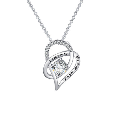 Luxurious Cutout Heart Inlaid Zircon Gift Box Necklace for an Amazing Mom - Syble's