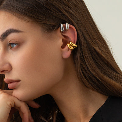 18K gold exquisite simple geometric design earrings