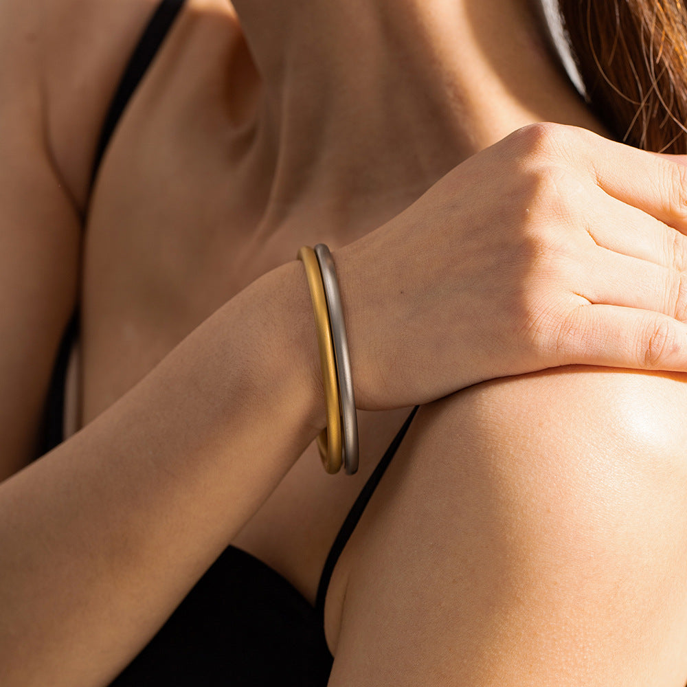 18K gold fashionable simple ring design versatile bracelet