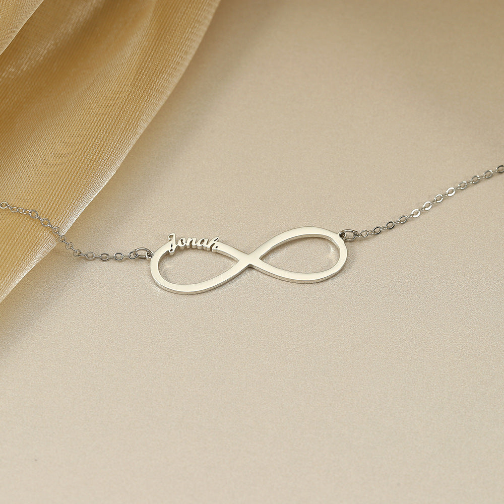 Exquisite Fashion Infinity Loop Design Customizable Name Versatile Necklace - Syble's