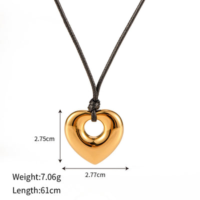 Gold Exquisite Hollow Heart Pendant Necklaceuxury Pendant Necklace - Syble's