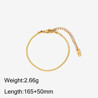 18K Gold Noble Fashion S Shape Chain Design Bracelet Anklet Necklace Set - Syble's
