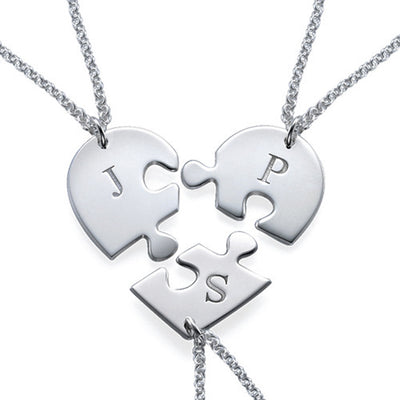 Exquisite Dazzling Puzzle Heart Customizable Name Design Versatile Necklace - Syble's