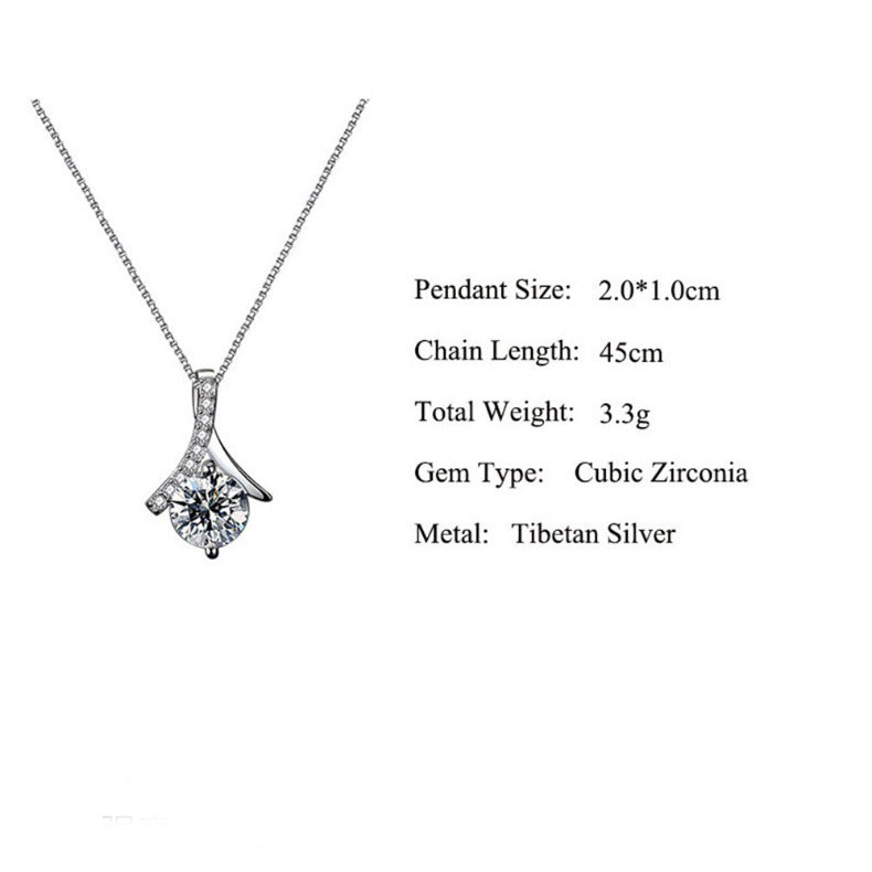 Trendy Herringbone Diamond Design Gift Box Pendant Necklace For The Great Mom
