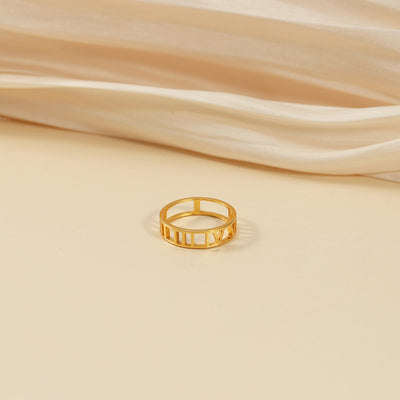 copper Trendy personality hollow can be customized name design simple wind ring - Syble's