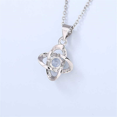 Fashionable Swirling Four Leaf Clover Diamond Design Gift Box Pendant Necklace for Mother-in-law - Syble's