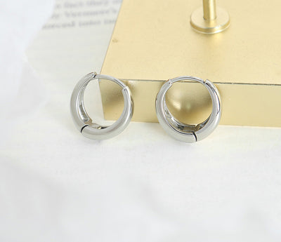 18K Gold Simple and Atmospheric Hollow Ring Design Versatile Earrings - Syble's