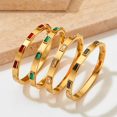 18K gold exquisite fashionable diamond design light luxury style bracelet - Syble's
