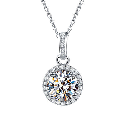 Exquisite Full Moon Diamond Paved Gift Box Pendant Necklace for Dear Mom - Syble's