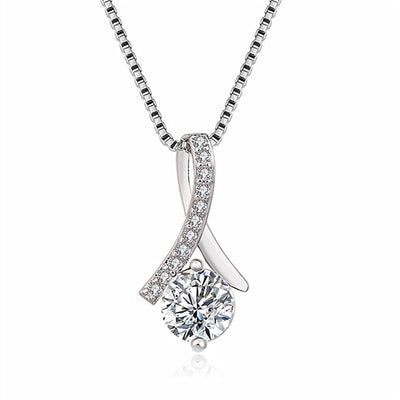 Light luxury fashion herringbone diamond design gift box pendant necklace for mom - Syble's