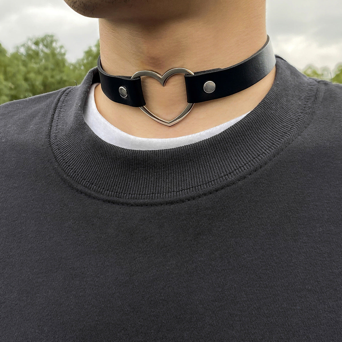 Fashion personality heart design simple style collar - Syble's