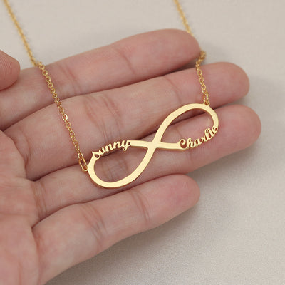 Exquisite Fashion Infinity Loop Design Customizable Name Versatile Necklace - Syble's