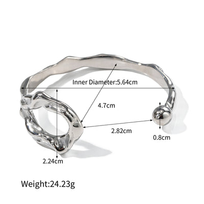 18K gold trendy simple irregular shape design bracelet - Syble's