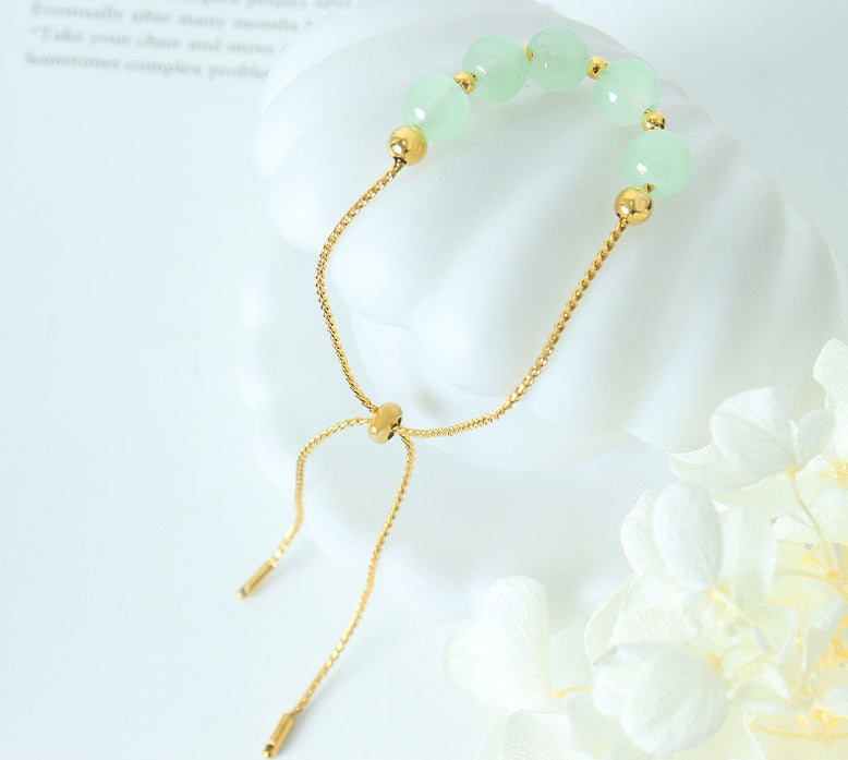 18K gold exquisite noble gem bead design bracelet - Syble's