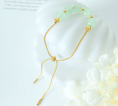 18K gold exquisite noble gem bead design bracelet - Syble's