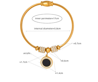18K gold noble and dazzling love/star/round/six-pointed star/eyes/number 8/flower design bracelet - Syble's