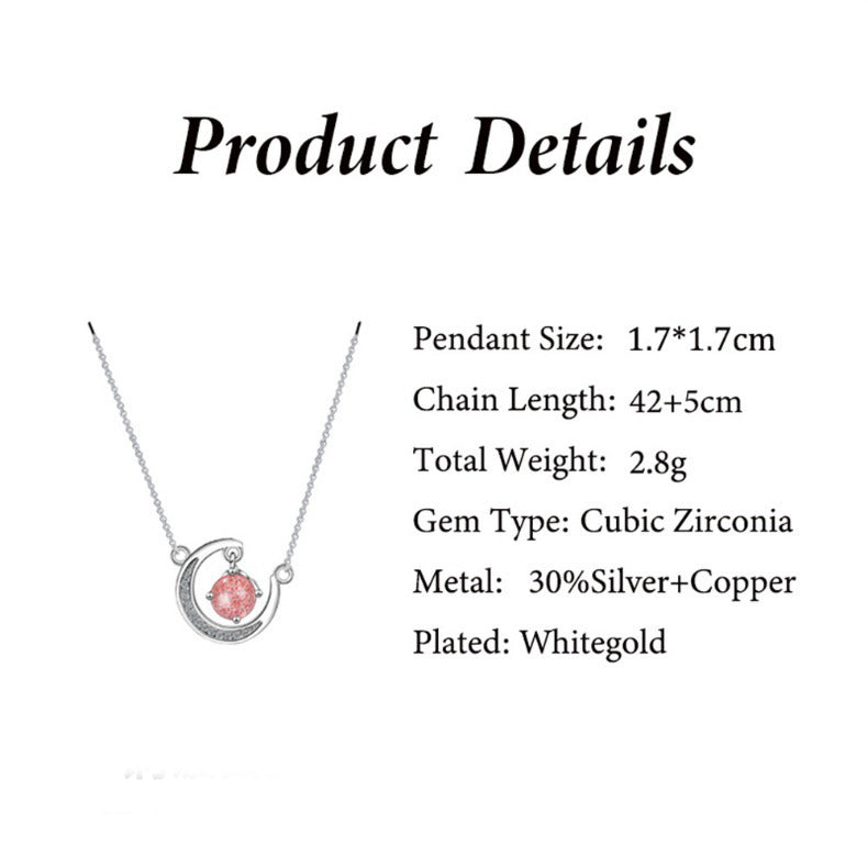 Beautiful and Fashionable Moon Diamond Design Gift Box Pendant Necklace for Dear Mom