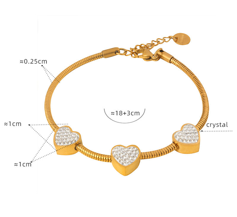 18K Gold Noble and Luxurious Butterfly/Love/Ball Bead Design Bracelet