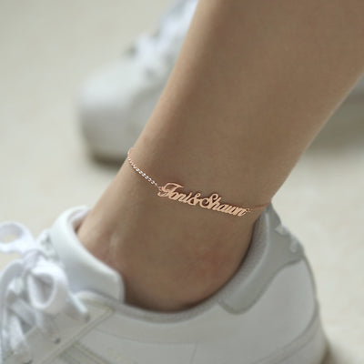 Stylish and Exquisite Customizable Name Design Simple Wind Anklet - Syble's