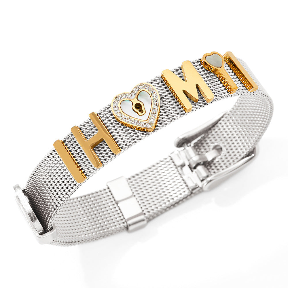 18K trendy fashion HM matching strap design light luxury style bracelet
