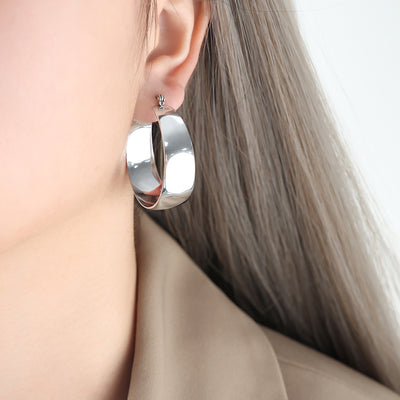 18K Gold Simple Fashion Ring Design Versatile Earrings - Syble's