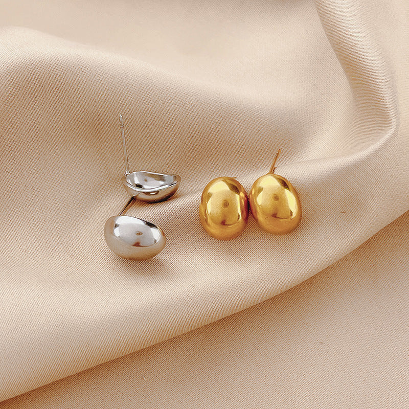 18K Gold Fashion Simple Doudou Design Versatile Earrings - Syble's