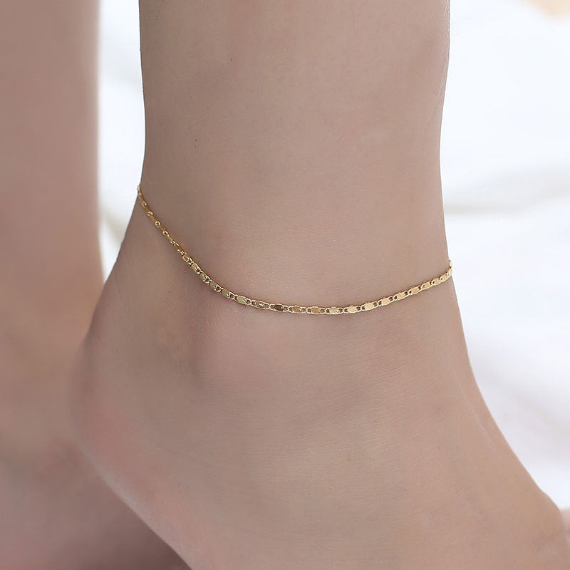 Classic Light Luxury Style Metal Chain Simple Design Versatile Anklet - Syble's