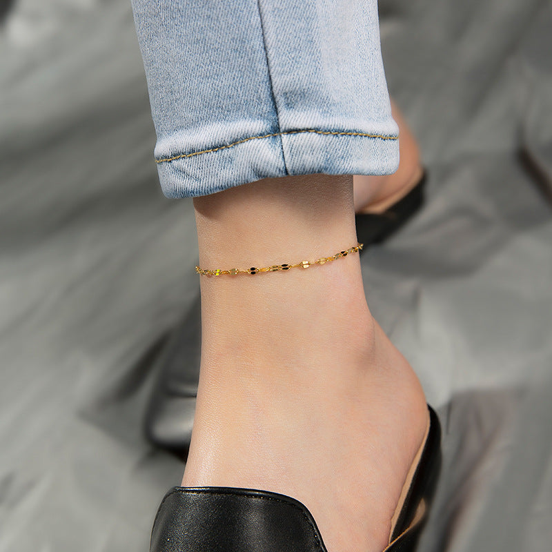 18k Gold Fashion Exquisite Lips High-end Design Versatile Anklet - Syble's