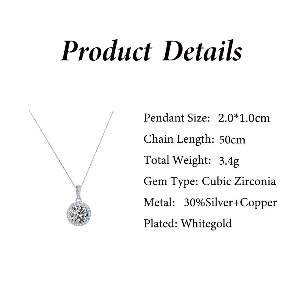 Simple Full Moon Night Set Diamond Gift Box Pendant Necklace for Your Beloved Daughter