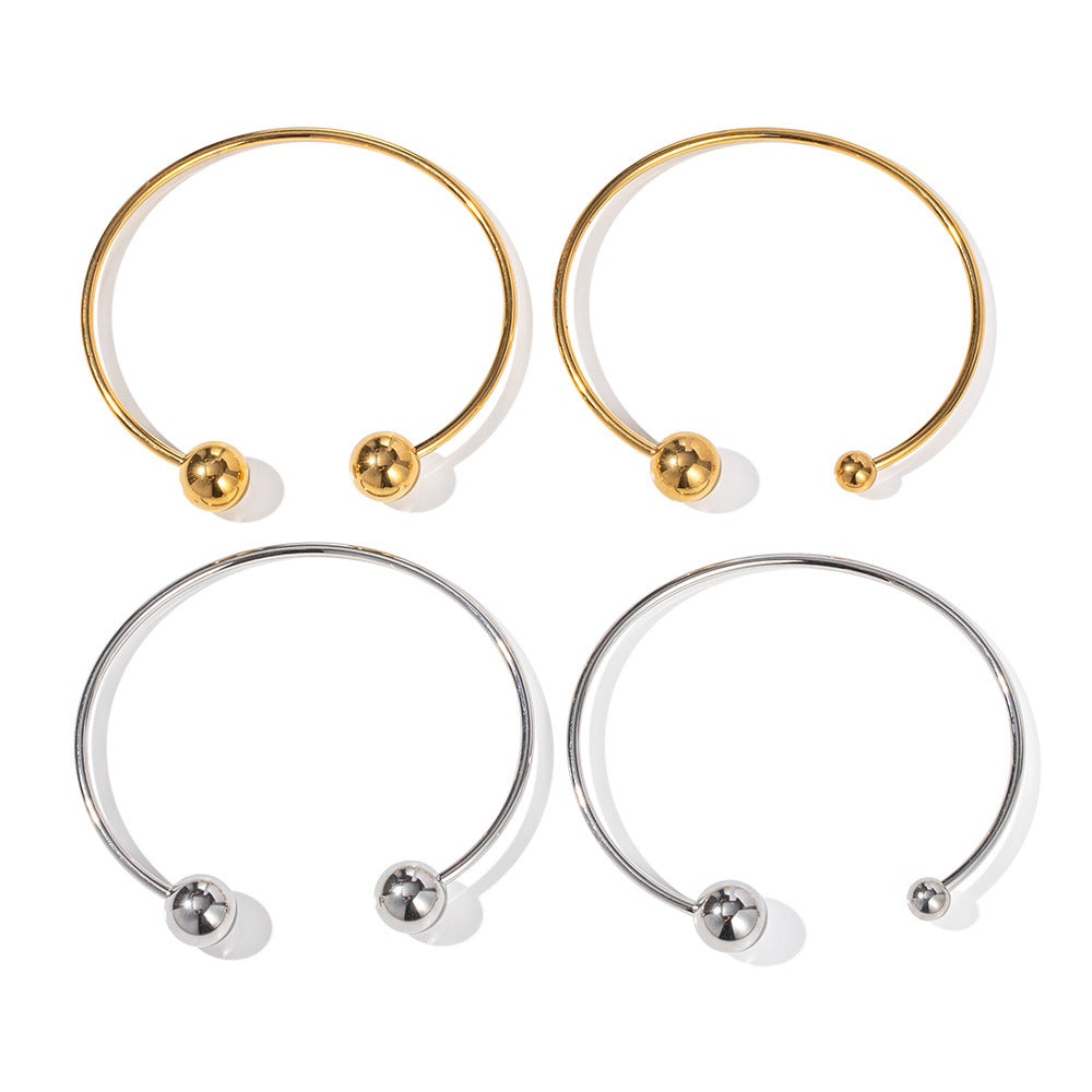 18K Gold Fashionable Simple Ball Design Bracelet - Syble's