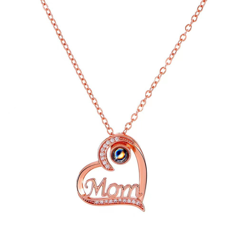 Exquisite and noble love diamond projection necklace - Syble's