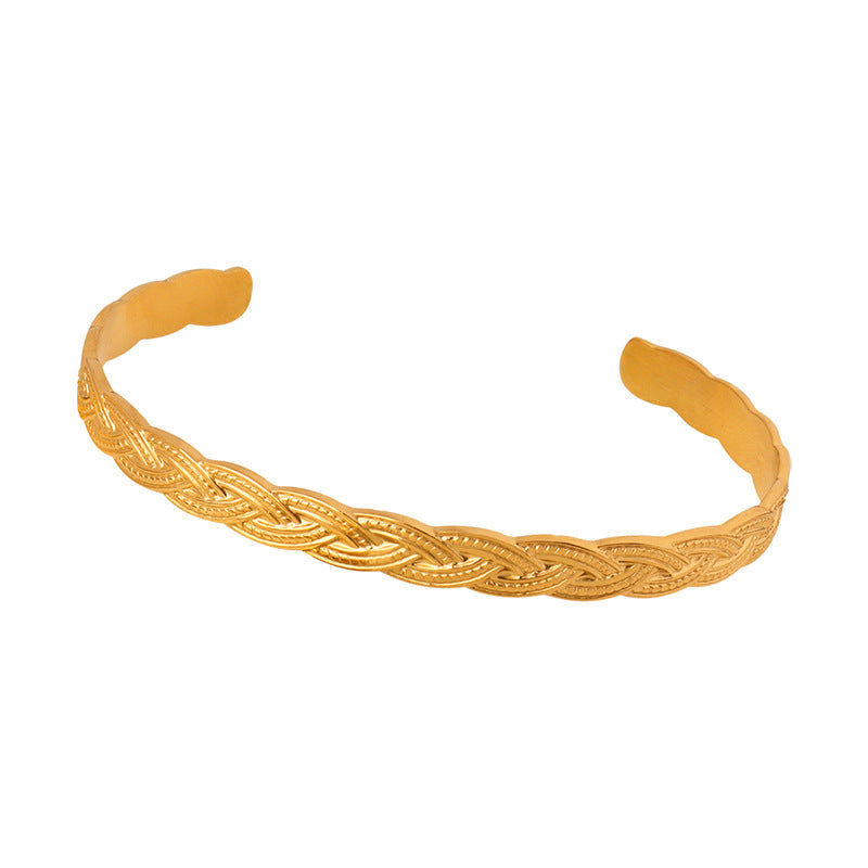 18K gold trendy hip-hop style line/round/heart-shaped design versatile bracelet