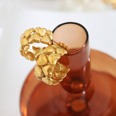 18K Gold Fashion Simple C-shaped Heart Design Light Luxury Style Earrings - Syble's