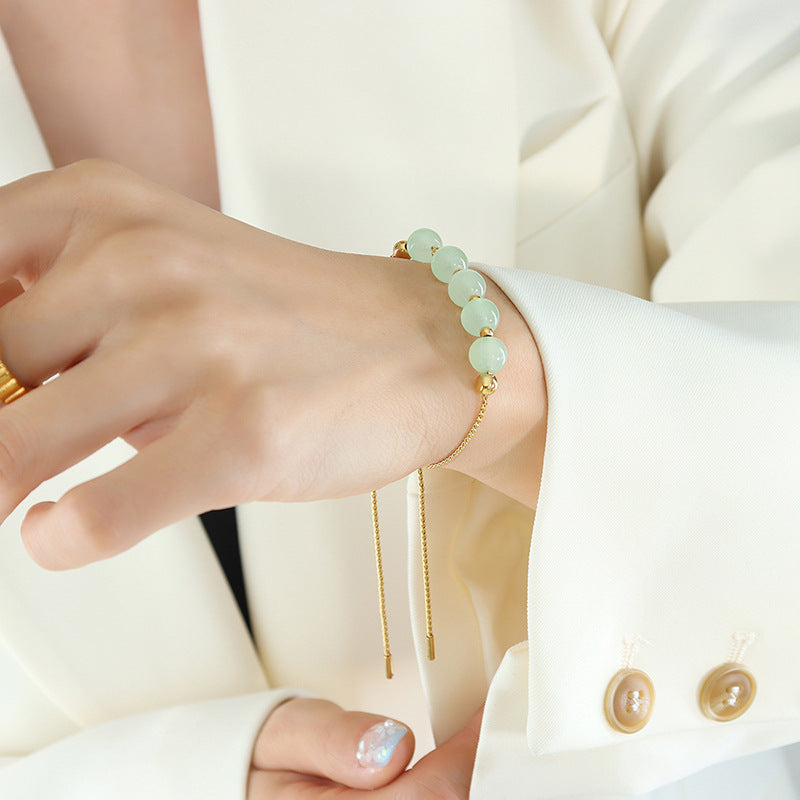 18K gold exquisite noble gem bead design bracelet