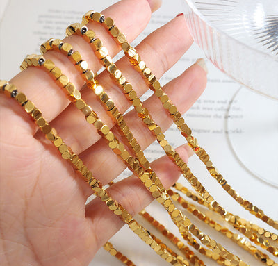 18K Gold Fashion Square Design Versatile Necklace Anklet Set - Syble's