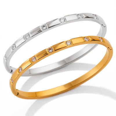 18K gold exquisite and noble zircon design bracelet - Syble's