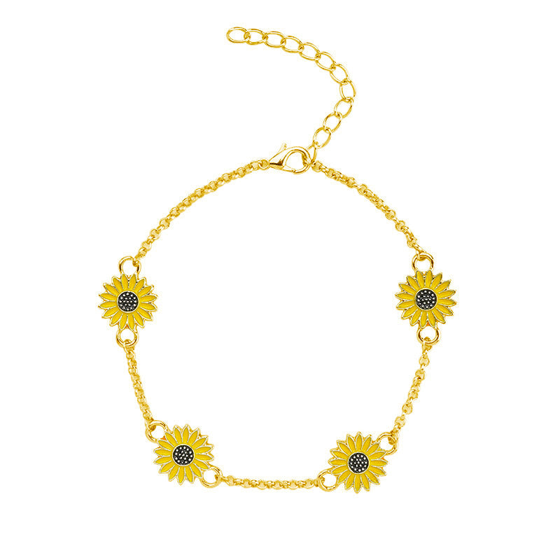 Classic simple sunflower design all-match anklet