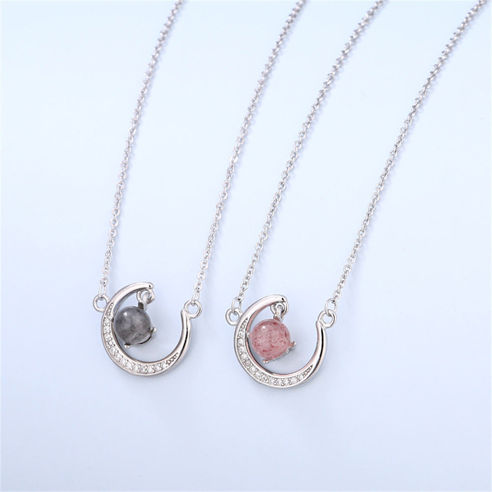 Beautiful and Fashionable Moon Diamond Design Gift Box Pendant Necklace for Dear Mom