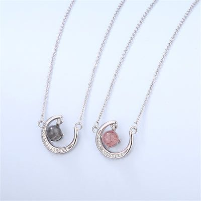 Beautiful and Fashionable Moon Diamond Design Gift Box Pendant Necklace for Dear Mom - Syble's