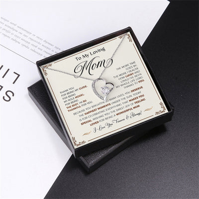Fashion hollow heart inlaid zircon design gift box necklace for mom - Syble's