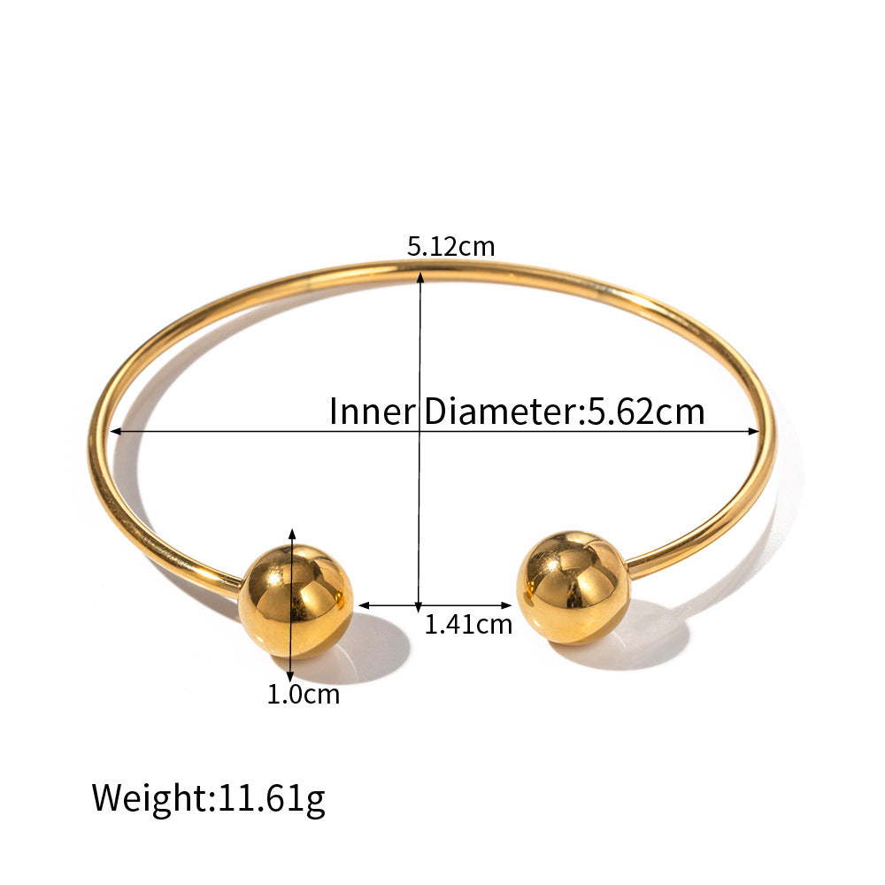 18K Gold Fashionable Simple Ball Design Bracelet - Syble's