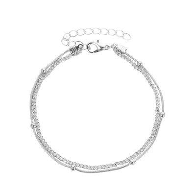 Exquisite and simple multi-layer snake bone chain design versatile anklet - Syble's