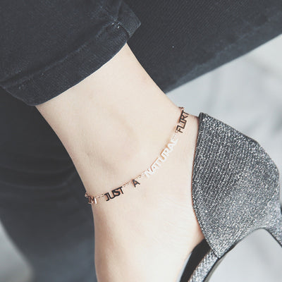 18K Gold Exquisite Fashion Mori Letter Design Versatile Anklet - Syble's