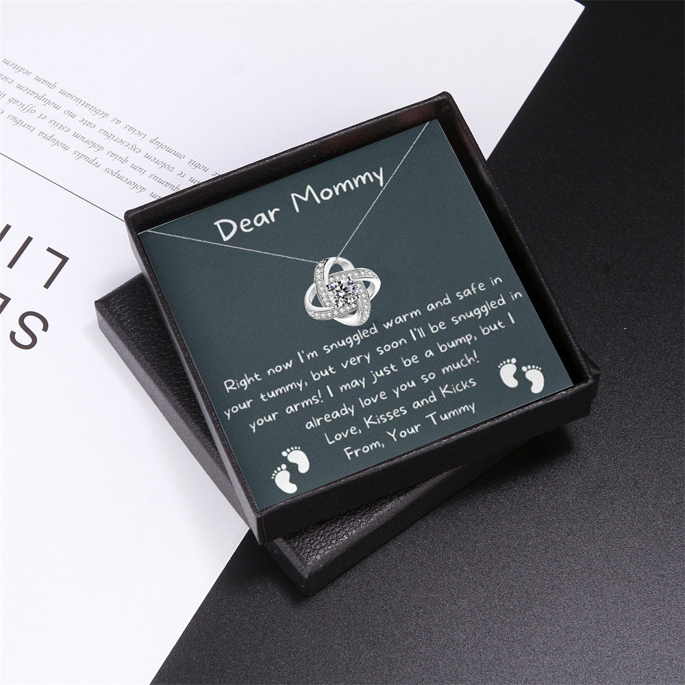 Stylish Eternal Star Diamond Gift Box Pendant Necklace for the Amazing Mom